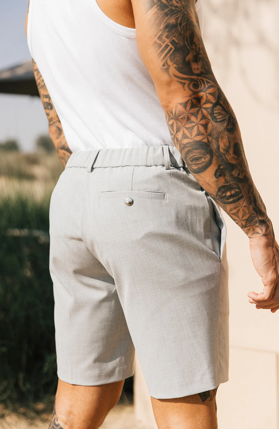Aster Tailored Stretch Fit Short in Grey - Image 5