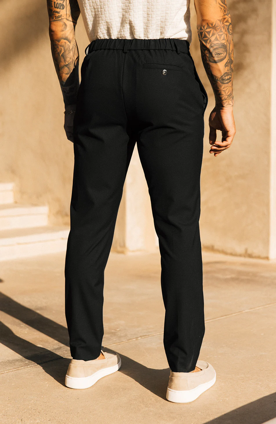Aster Tailored Stretch Slim Leg Trousers in Black - Image 4