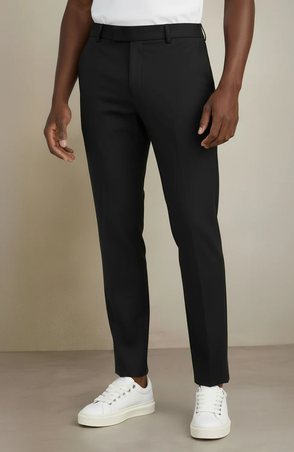 Aster Tailored Stretch Slim Leg Trousers in Black - Image 5