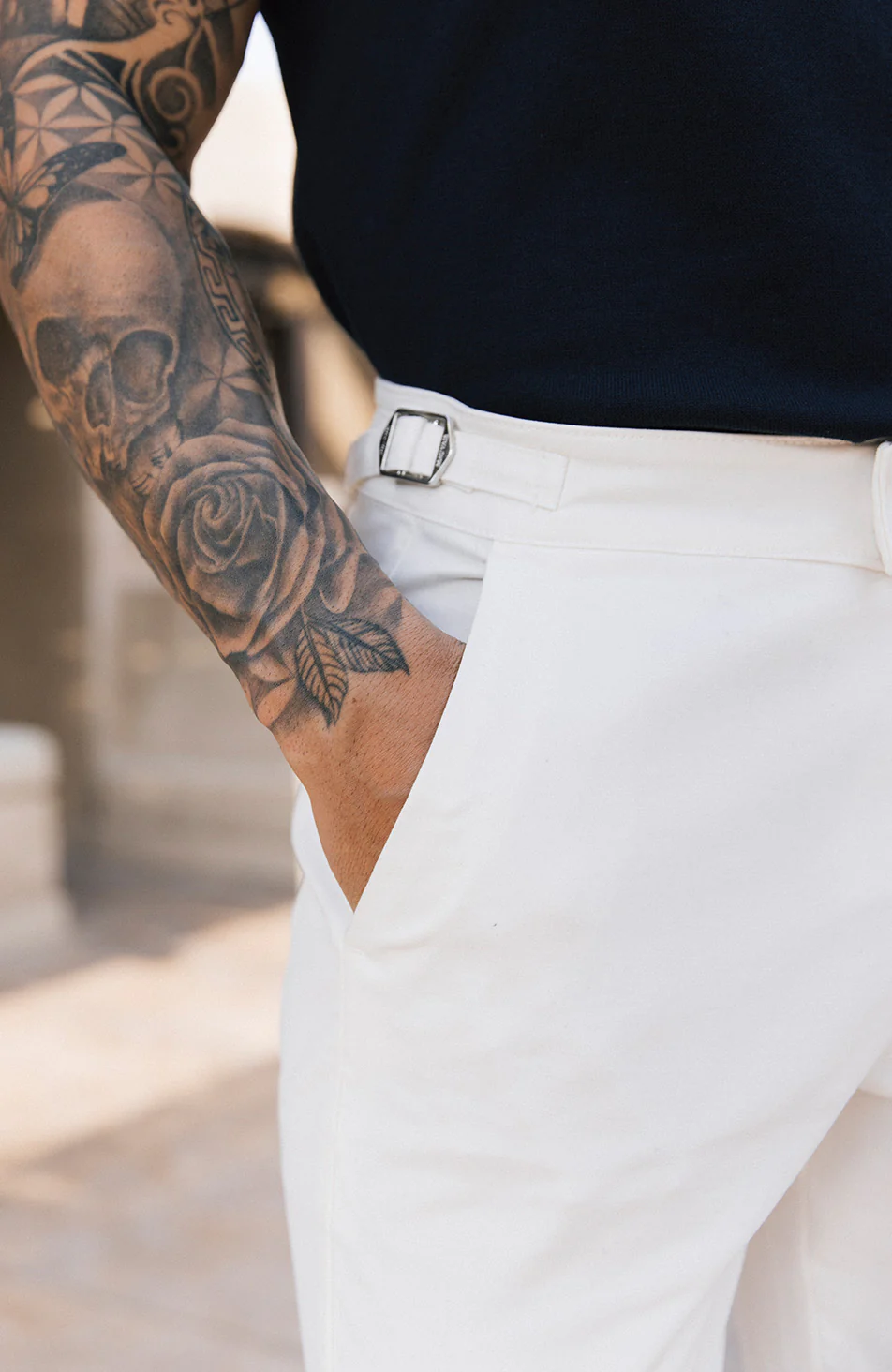 Beaufort Stretch Chinos in White - Image 4