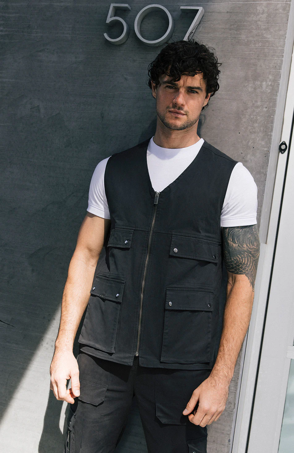 Cargo Vest in Charcoal - Image 3