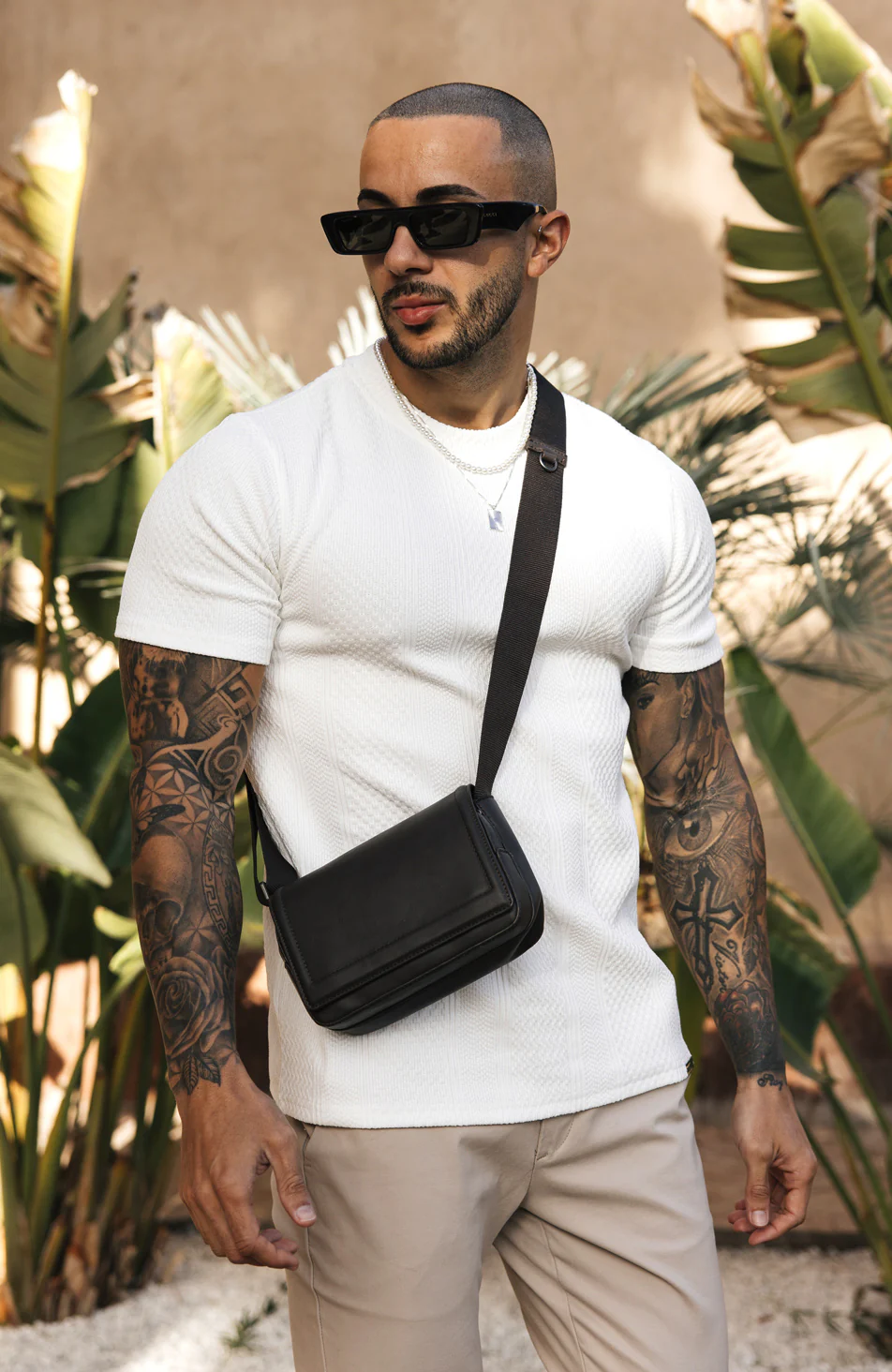 Cedro Slim Textured Tee in White - Image 5