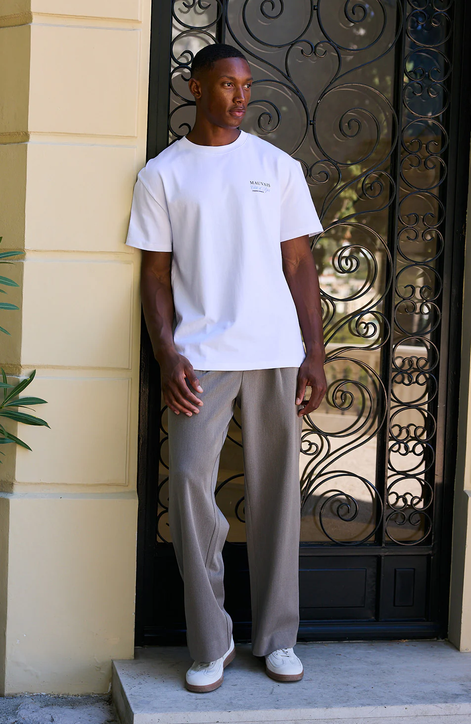 Como Relaxed Fit Pleated Tailored Trousers in Taupe - Image 7