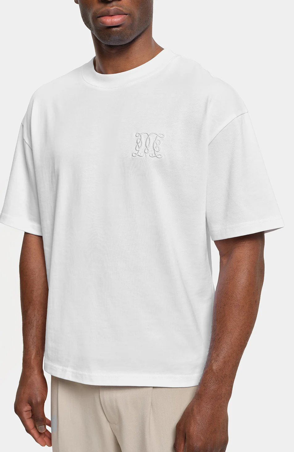 Embossed Monogram Back Logo T-shirt in White - Image 5