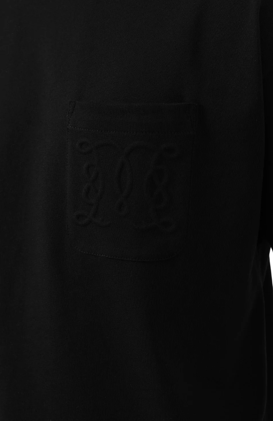 Embossed Monogram Pocket T-Shirt in Black - Image 5
