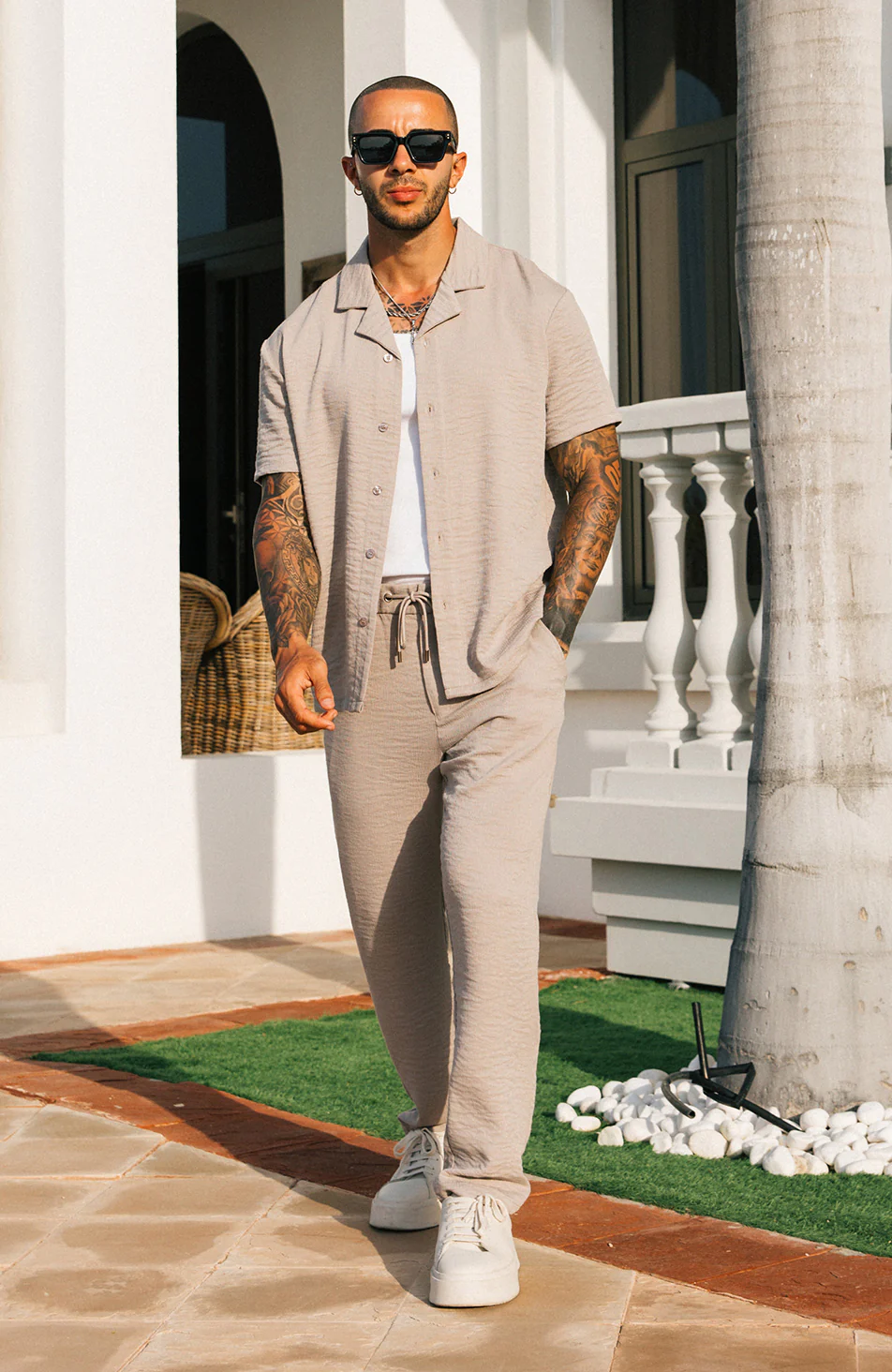 Fiorano Relaxed Fit Shirt in Taupe - Image 3