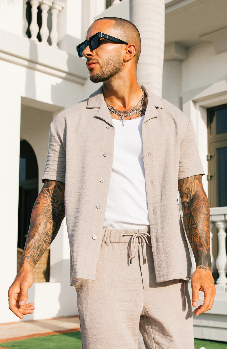 Fiorano Relaxed Fit Shirt in Taupe - Image 4