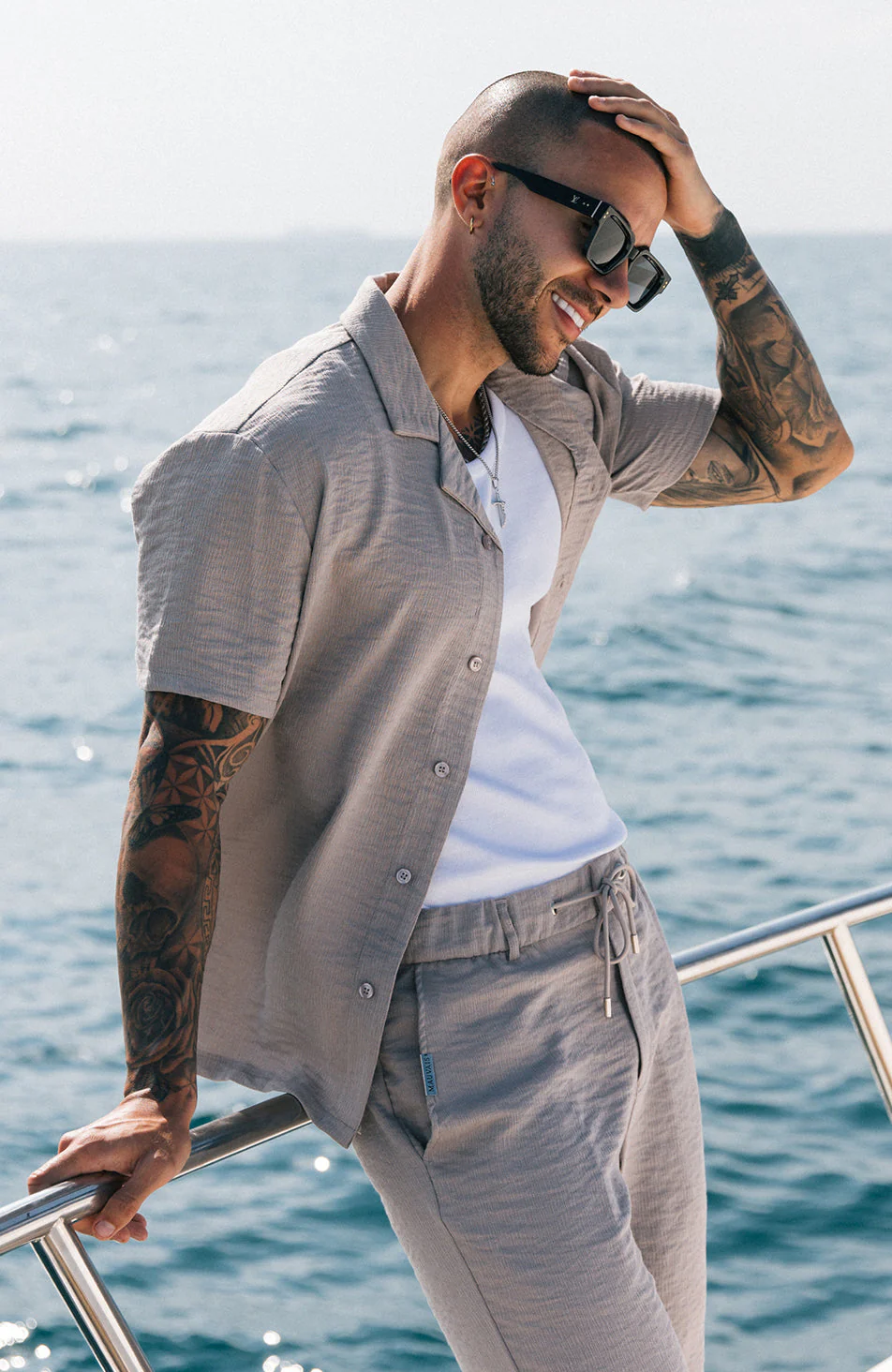 Fiorano Relaxed Fit Shirt in Taupe - Image 5