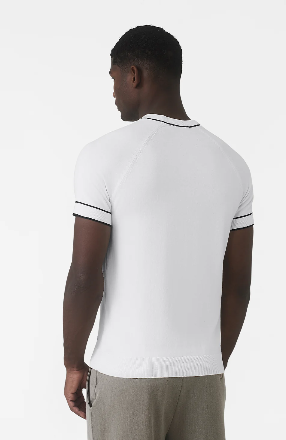 Franco Slim Knit Tee in White - Image 6