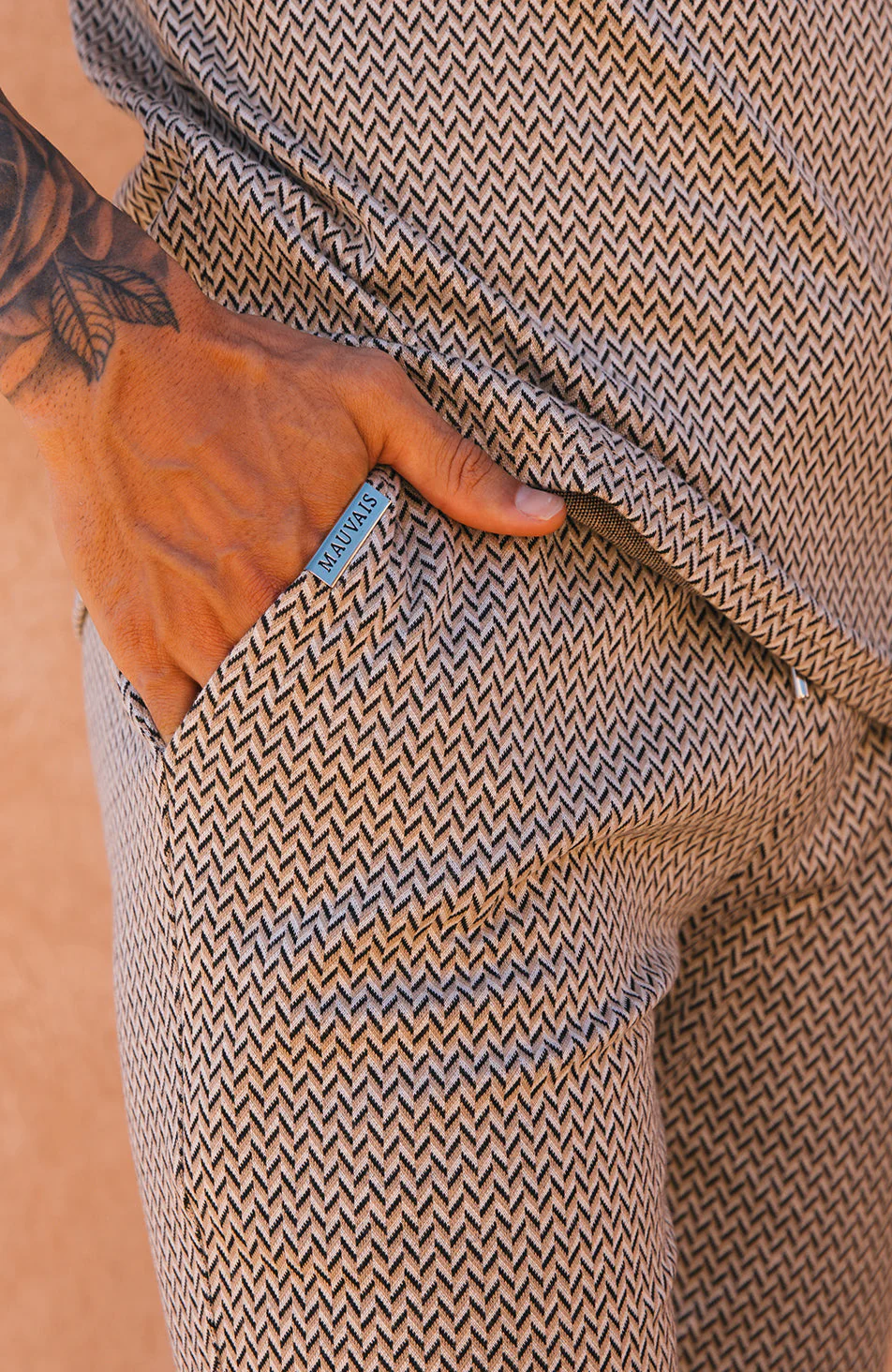 Geo Knit Shorts in Beige - Image 2