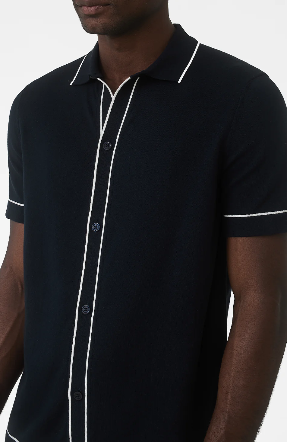 Luciano Knit Shirt in Navy - Image 4