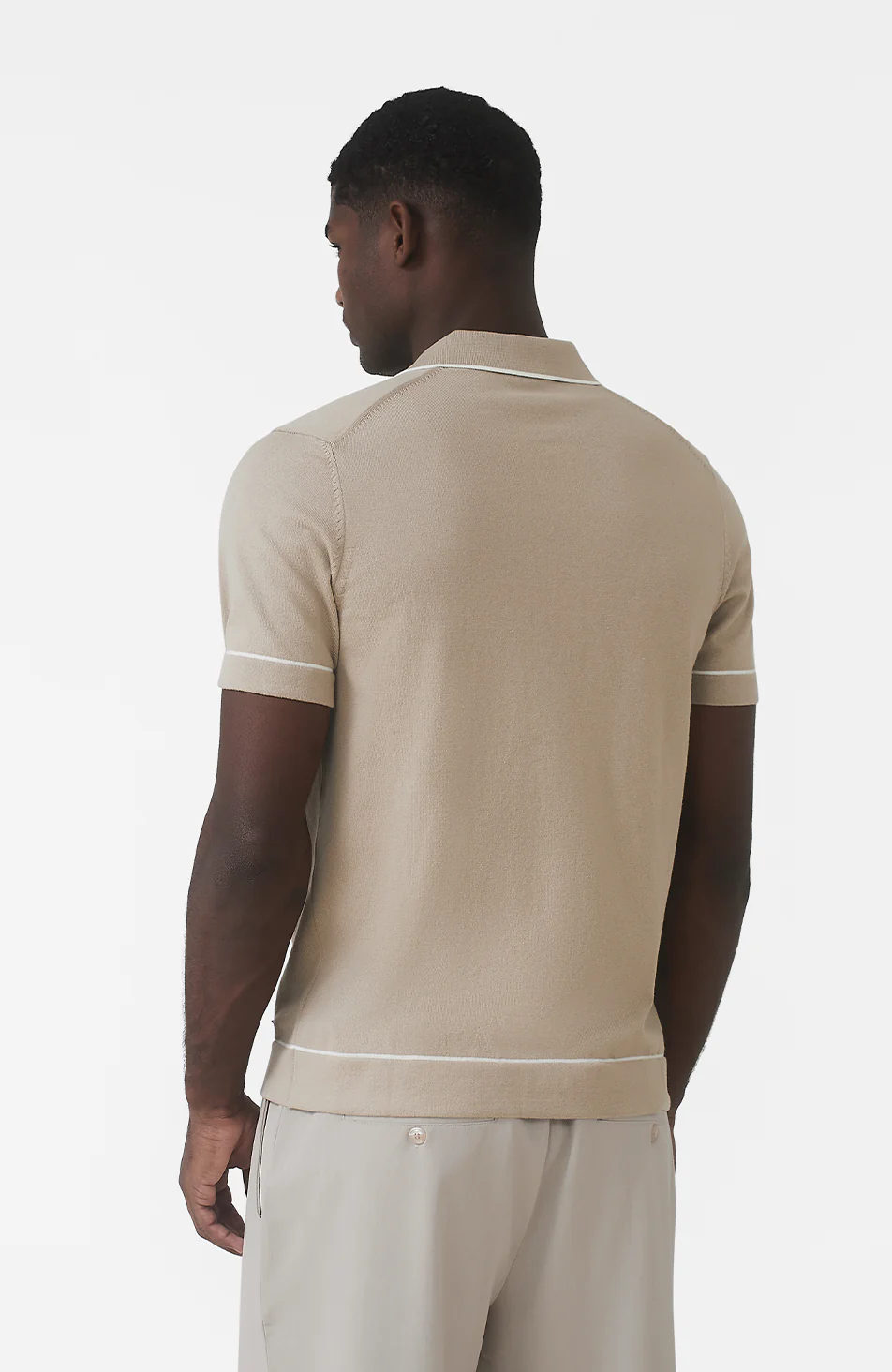 Luciano Slim Knit Shirt in Beige - Image 8