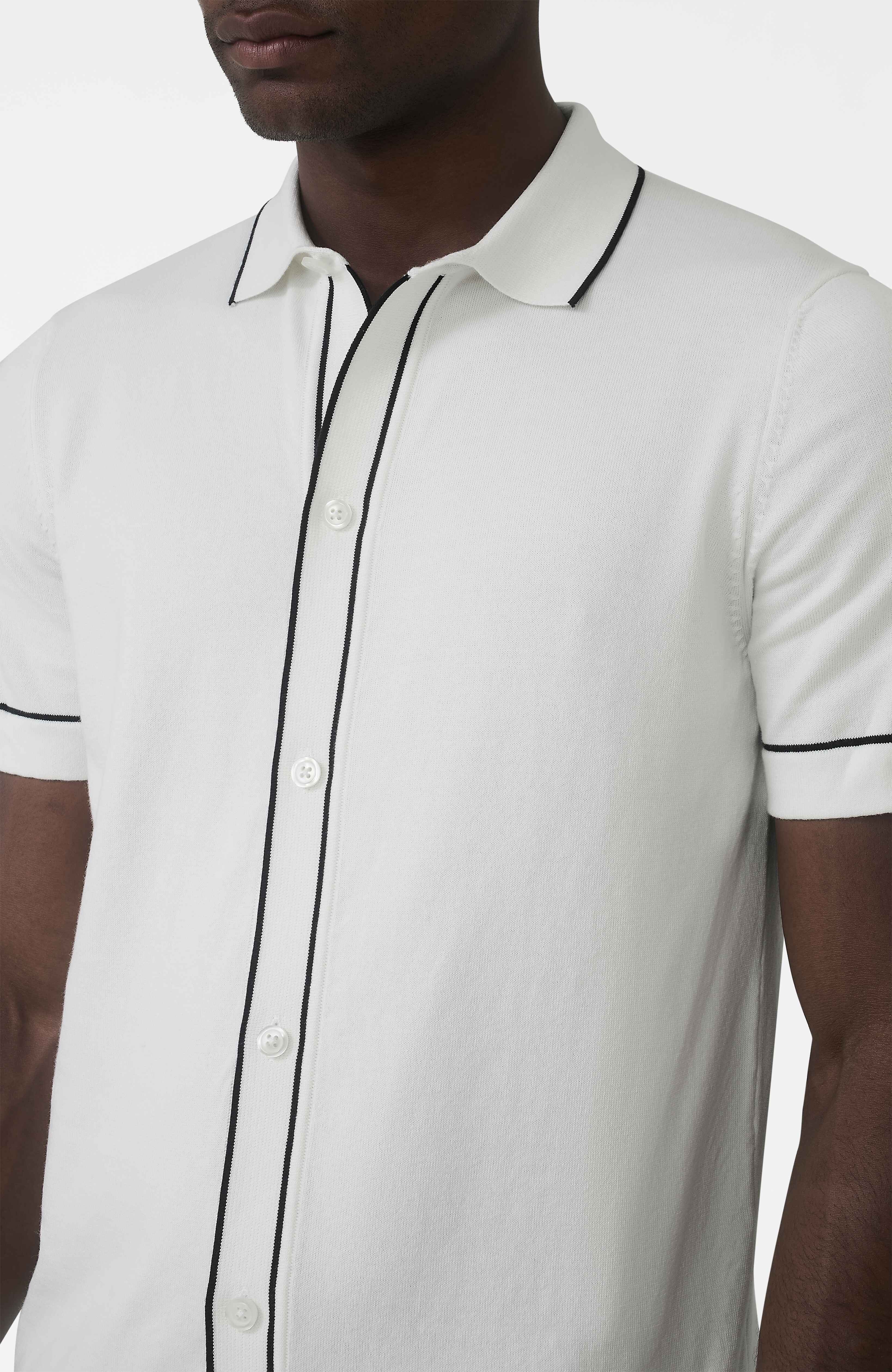Luciano Slim Knit Shirt in White - Image 5