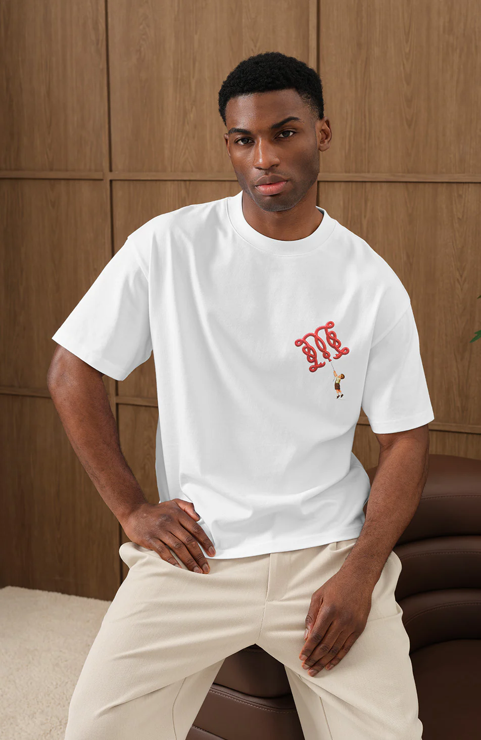 Monogram Balloon Graphic T-Shirt in White - Image 5