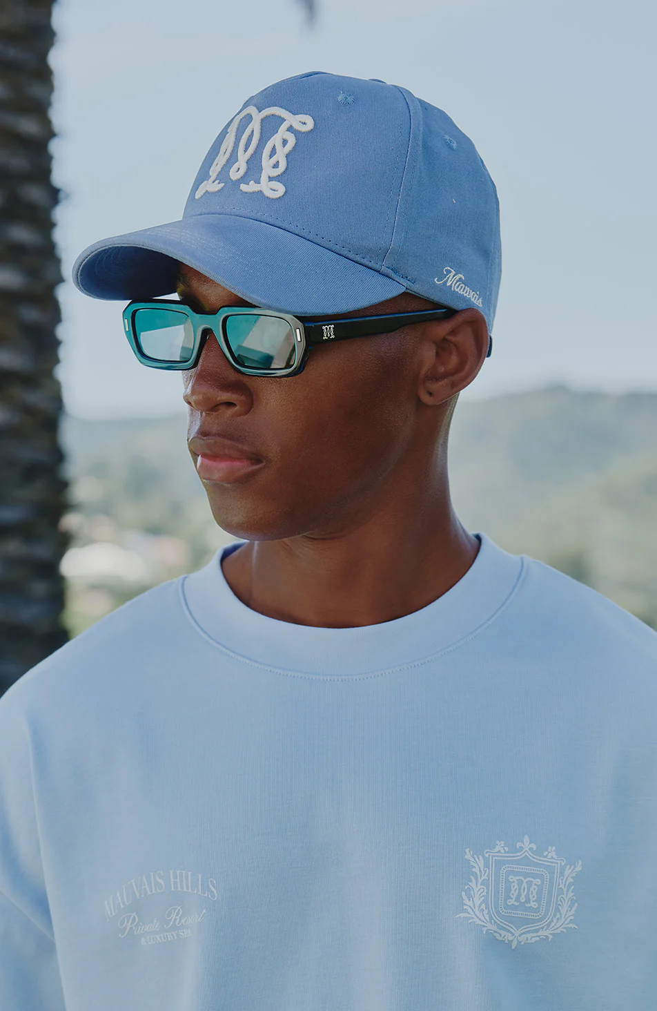 Monogram Trucker Cap in Blue - Image 3