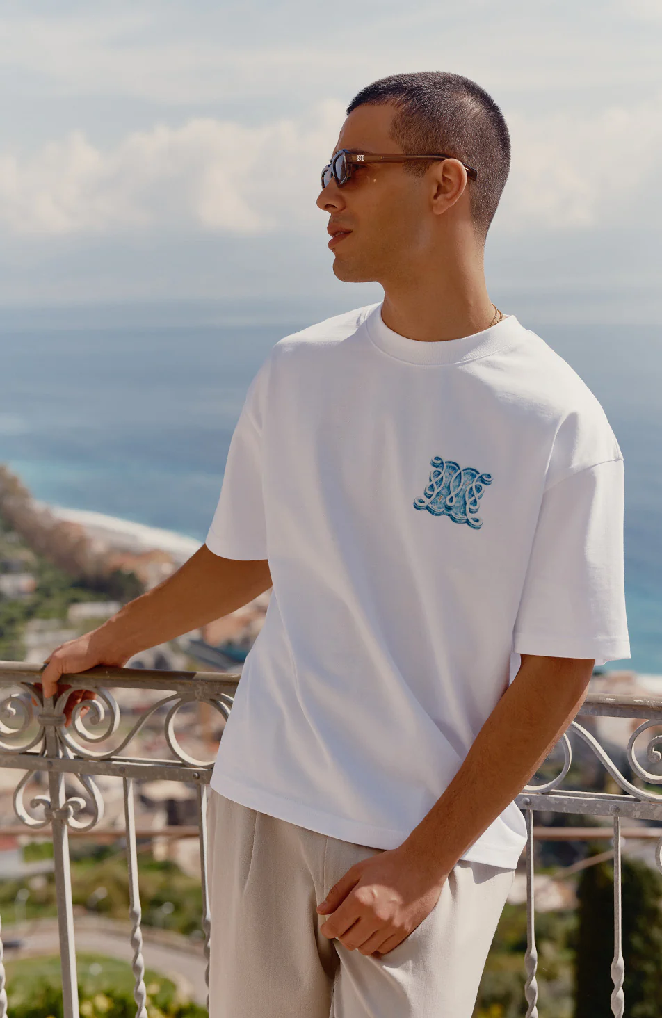 Poolside Monogram T-Shirt in White - Image 8