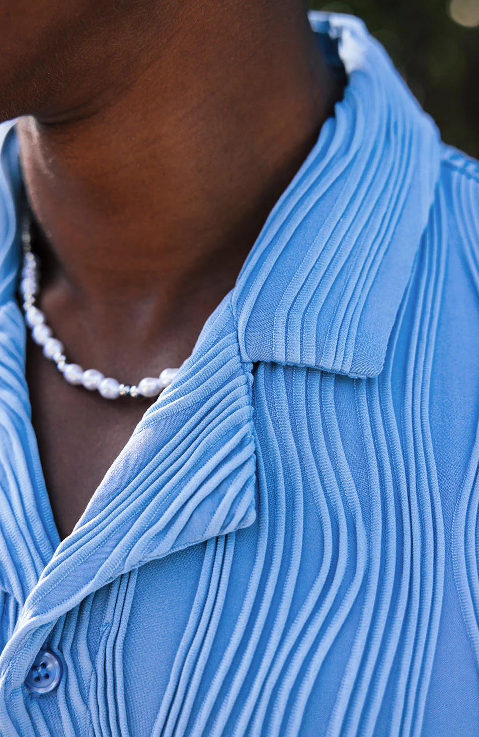 Relaxed Fit Wave Shirt in Blue - Image 3