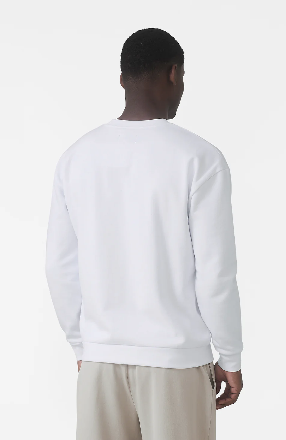 Ricamo Regular Logo Crew Sweatshirt in White - Image 3