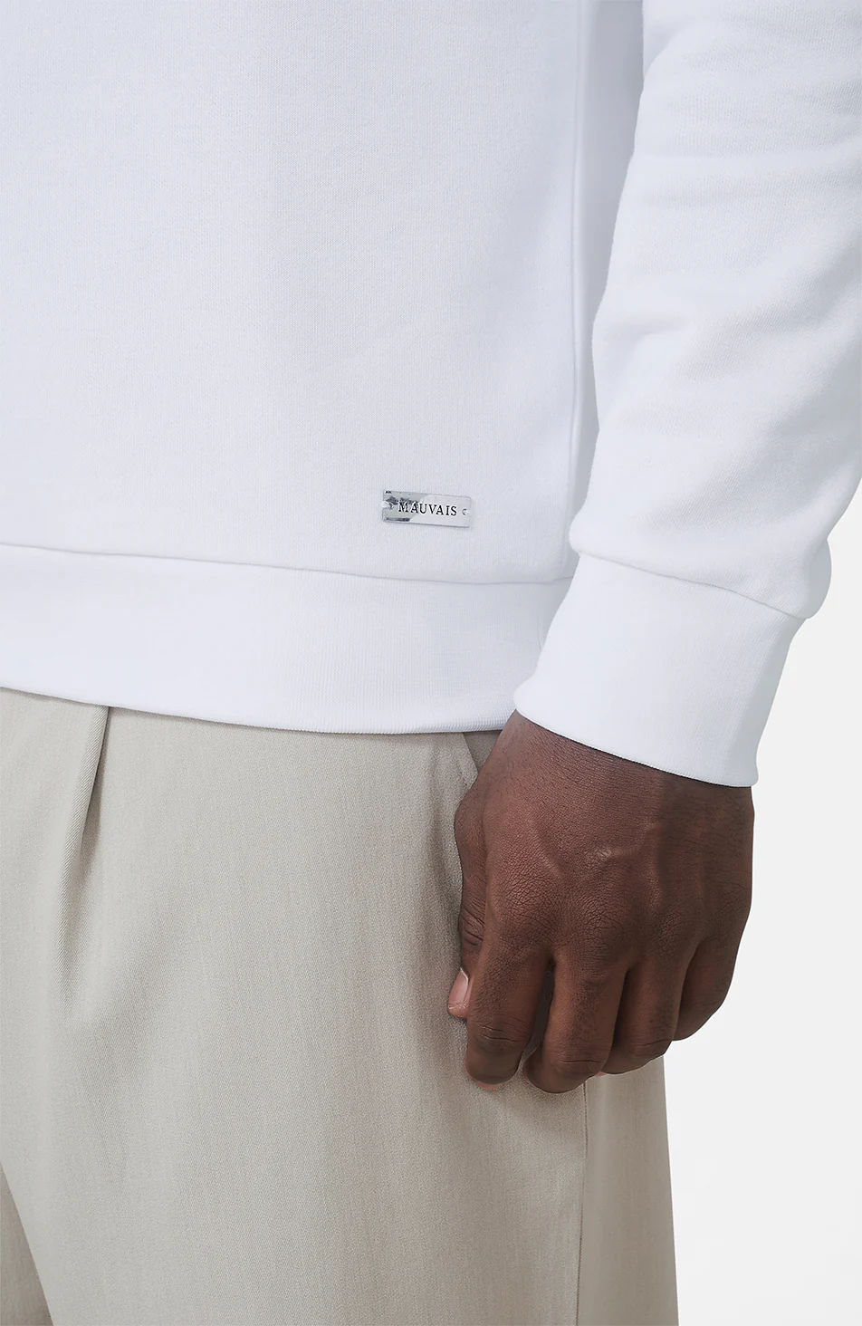 Ricamo Regular Logo Crew Sweatshirt in White - Image 4