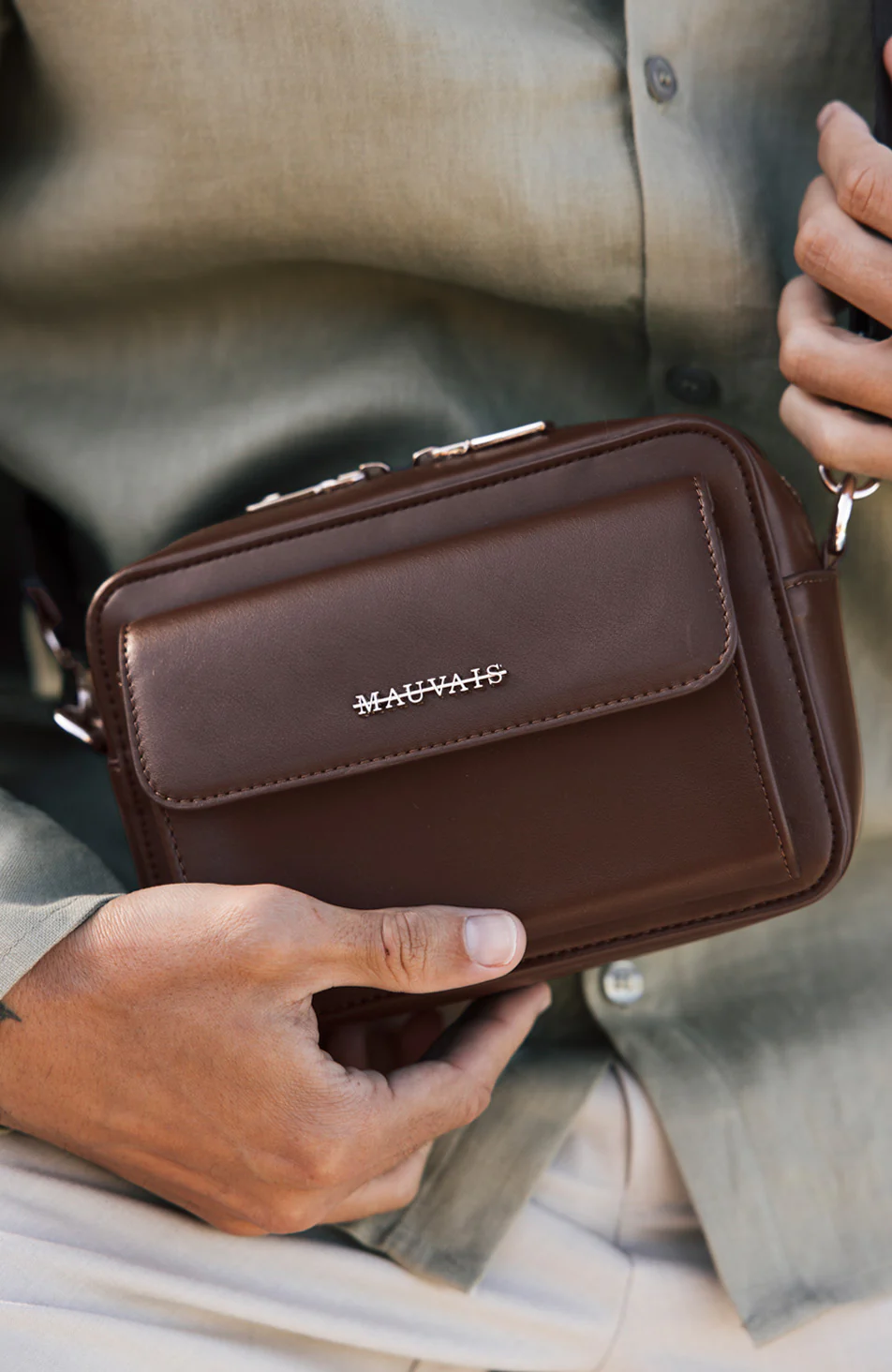 Santori Cross Body Bag in Brown - Image 4