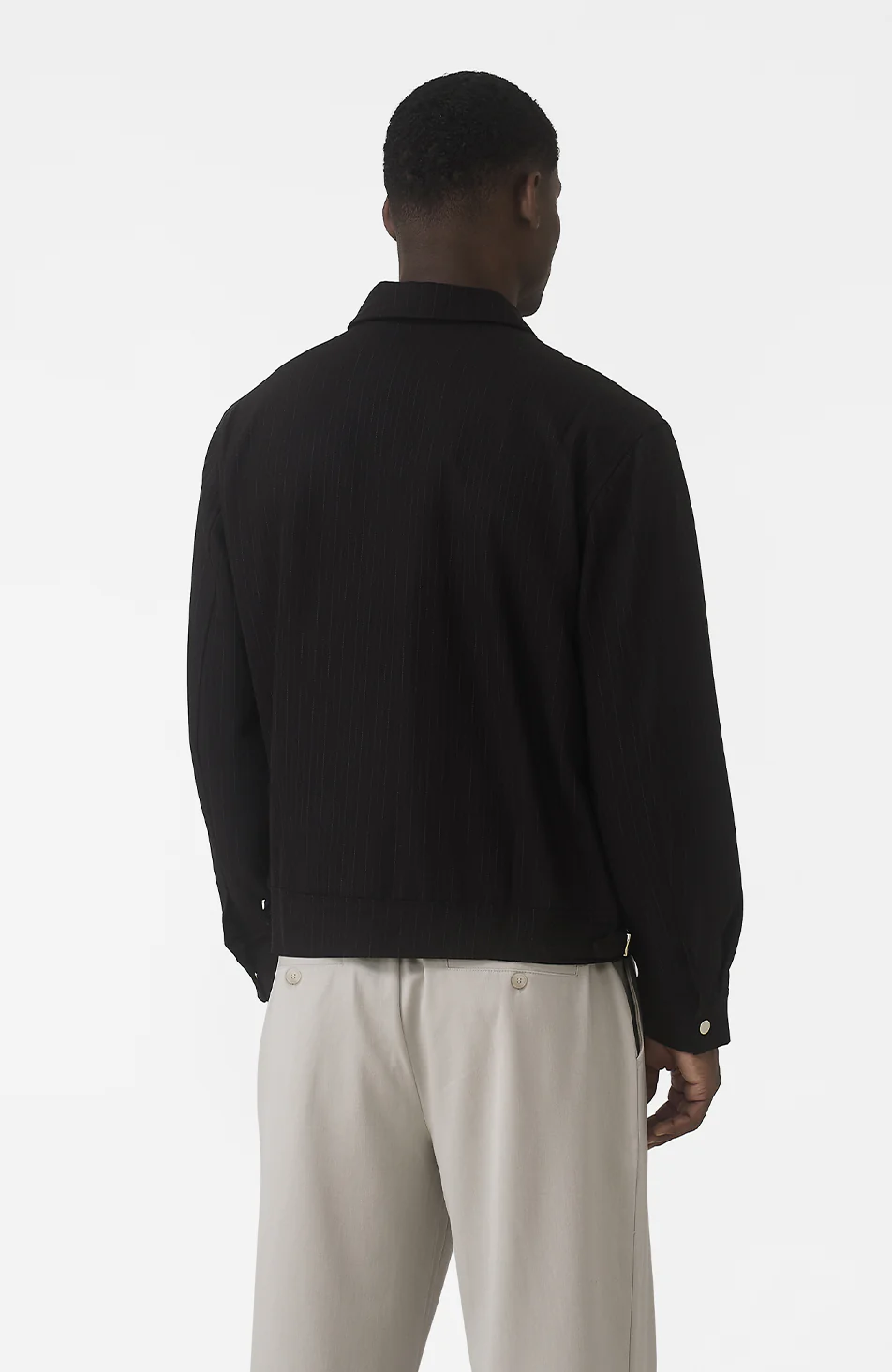 Savile Regular Pinstripe Jacket in Black - Image 6