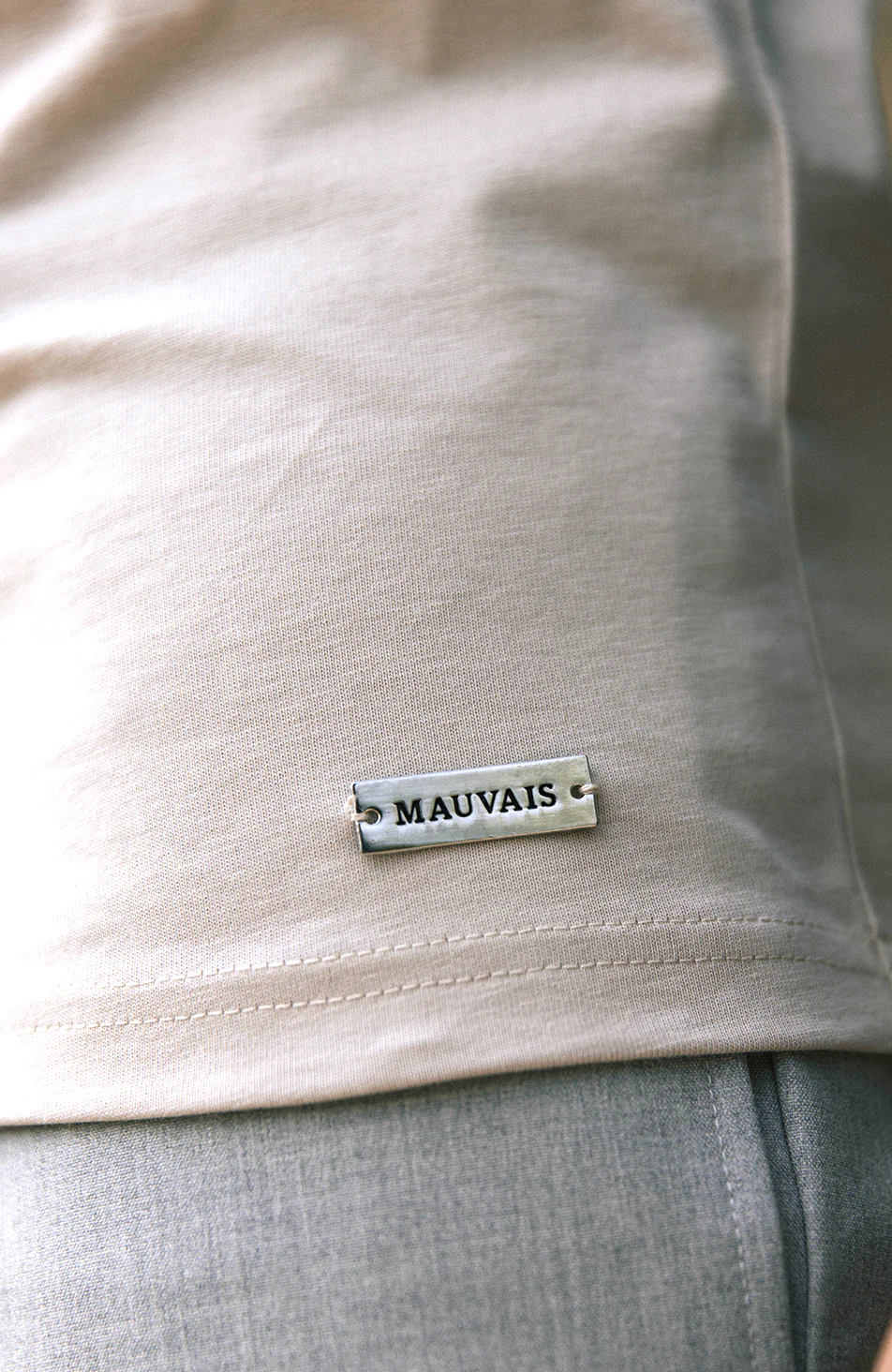 Signature Slim Tee in Ecru - Image 4