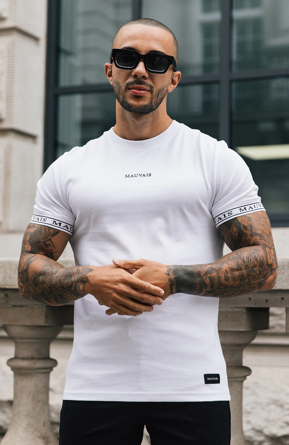 Taped Tee in White - Image 3