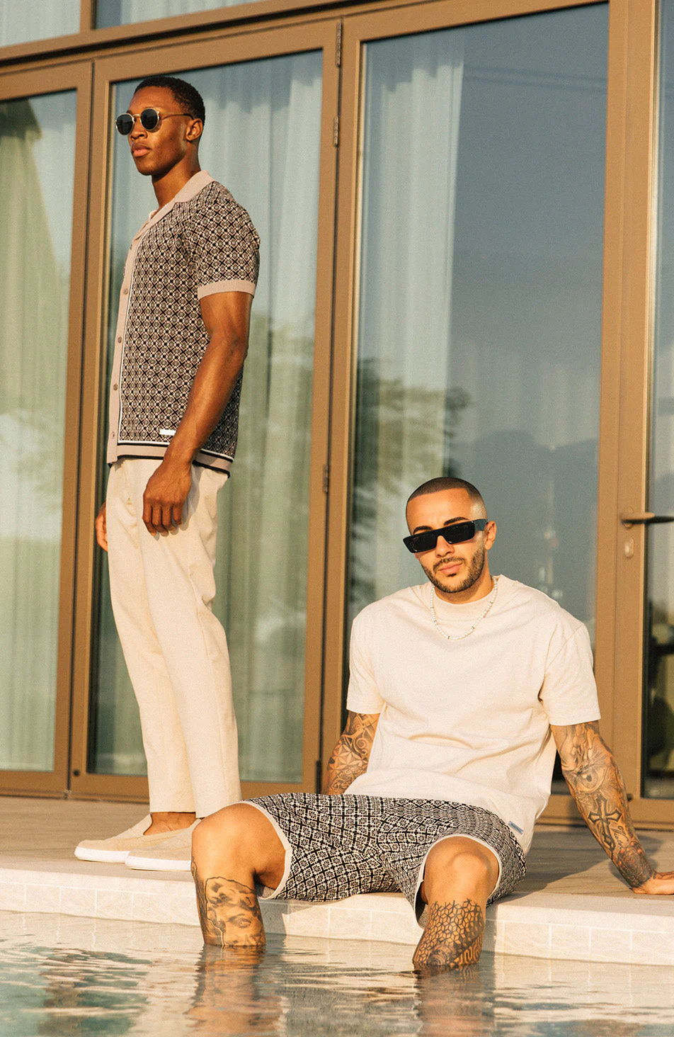 Terazzo Knit Shorts in Taupe - Image 6