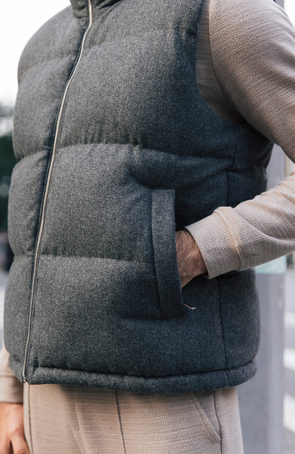 Tournelle Brushed Padded Gilet in Grey - Image 6
