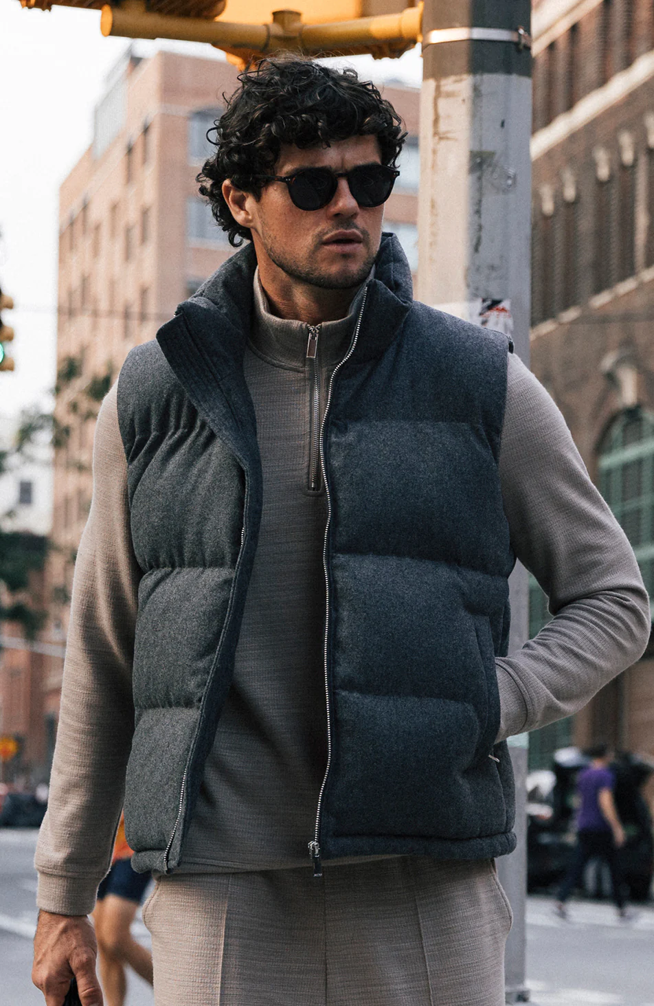 Tournelle Brushed Padded Gilet in Grey - Image 8